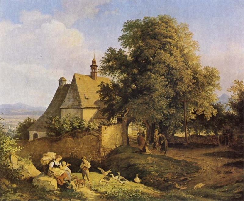 Adrian Ludwig Richter Church at Graupen in Bohemia